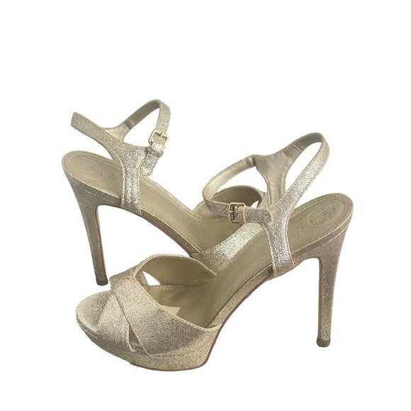 Guess women’s shoes crusted gold shimmer - Picture 3 of 8